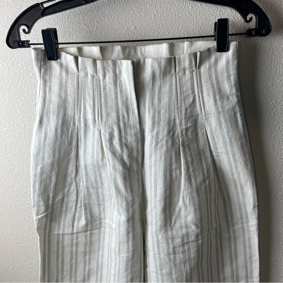 New Rebecca Taylor Striped Wide Leg Suit Pants Snow and Black NWT Women’s 0 - Picture 4 of 14